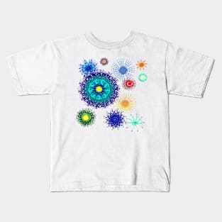 Geometric Colorful Bright Flower Pattern Kids T-Shirt